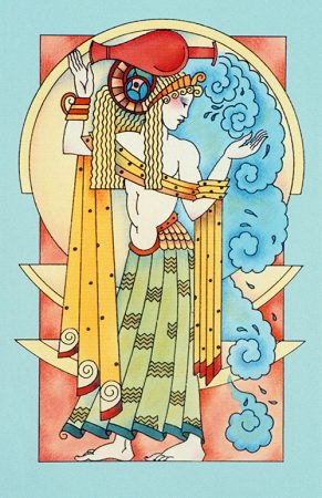Aquarius art deco card