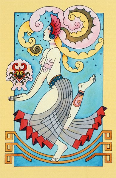 Cancer art deco card