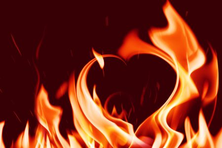 A heart of flames
