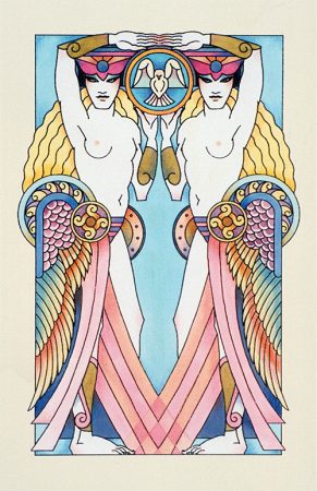 Gemini art deco card