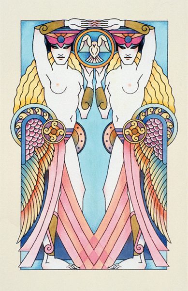 Gemini art deco card