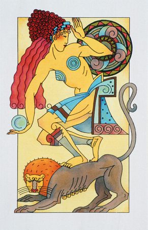 Leo art deco card