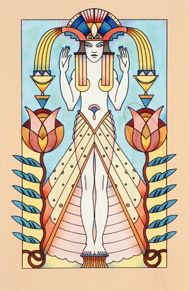 Libra art deco card
