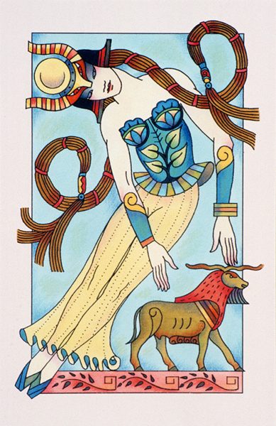 Taurus art deco card