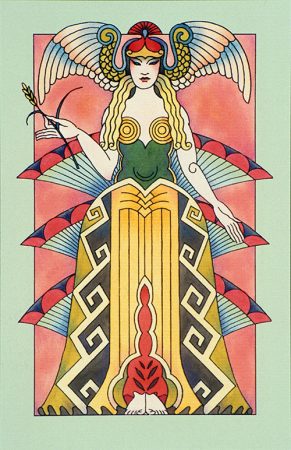 Virgo art deco card